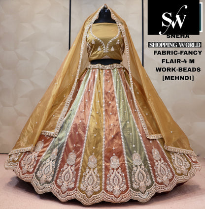 Fancy multicolour grey Lehenga