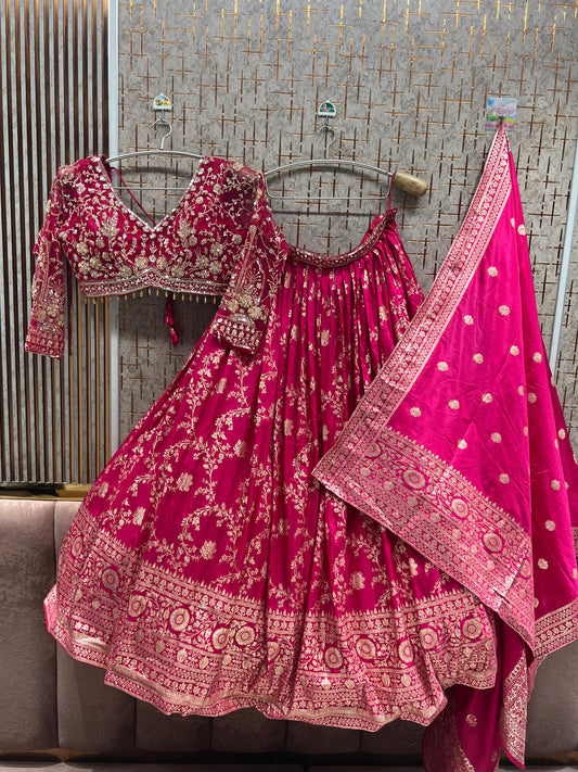 Hot Pink Crop Top lehenga
