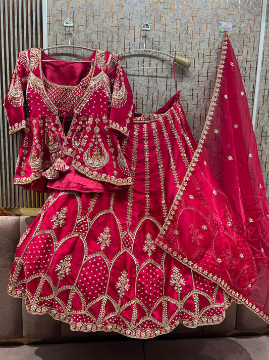 Hot Pink Peplum long Dress Farshi Gaharara Dress Special l