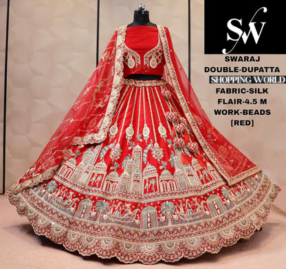 Red silk bridal Lehenga