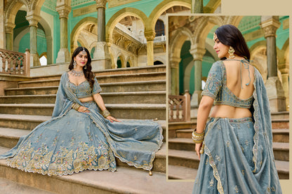 Designer Blue Crop top Lehenga 1209