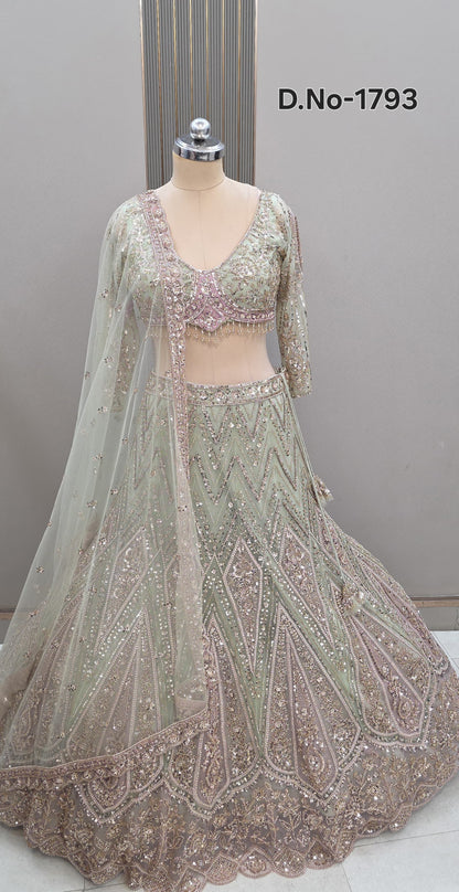 Golden pink Crop Top Lehenga - Shopping World
