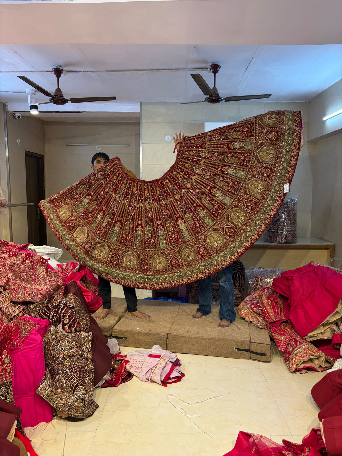 Maroon bridal designer  Lehenga