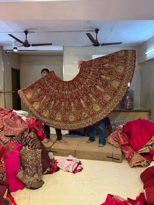 Maroon bridal designer  Lehenga