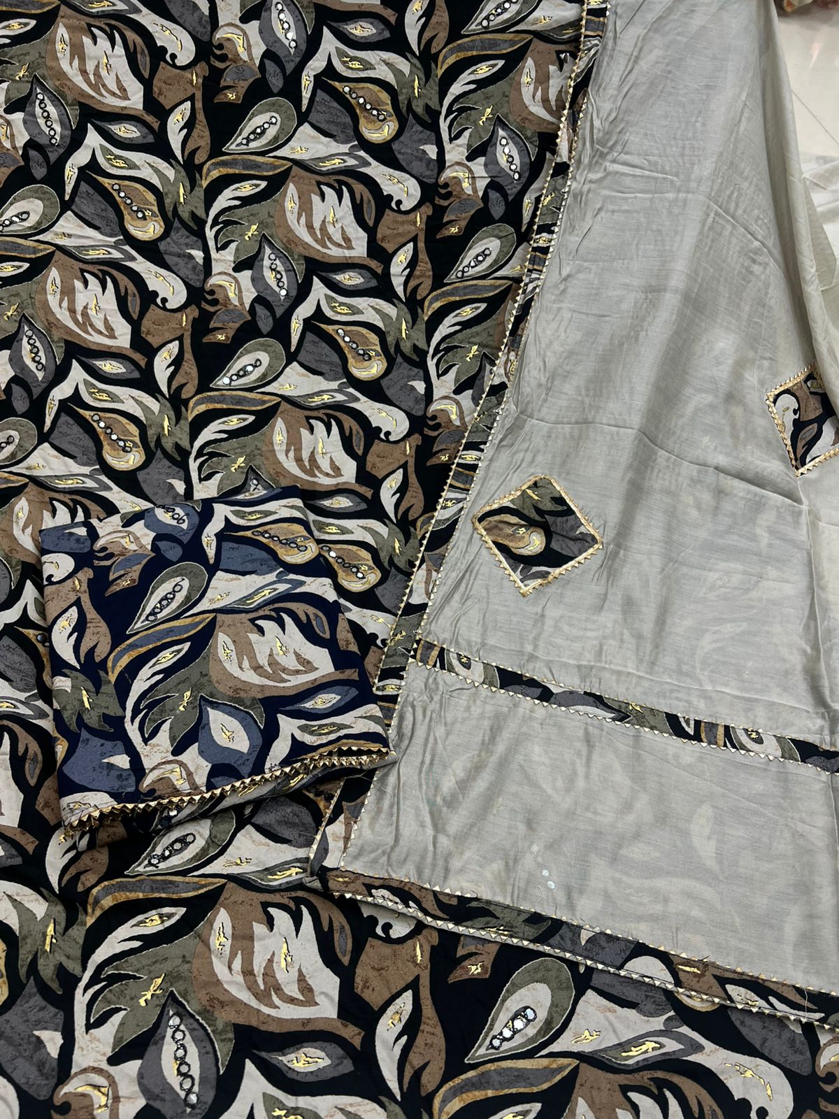 Fabuloso vestido de traje salwar multicolor sin costuras (talla única)