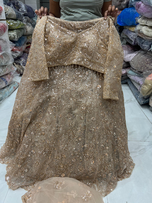 Chiku Golden Crop Top Lehenga