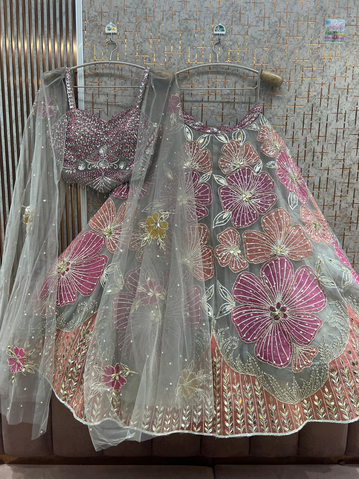 Pista Green Pdp Crop Top Lehenga