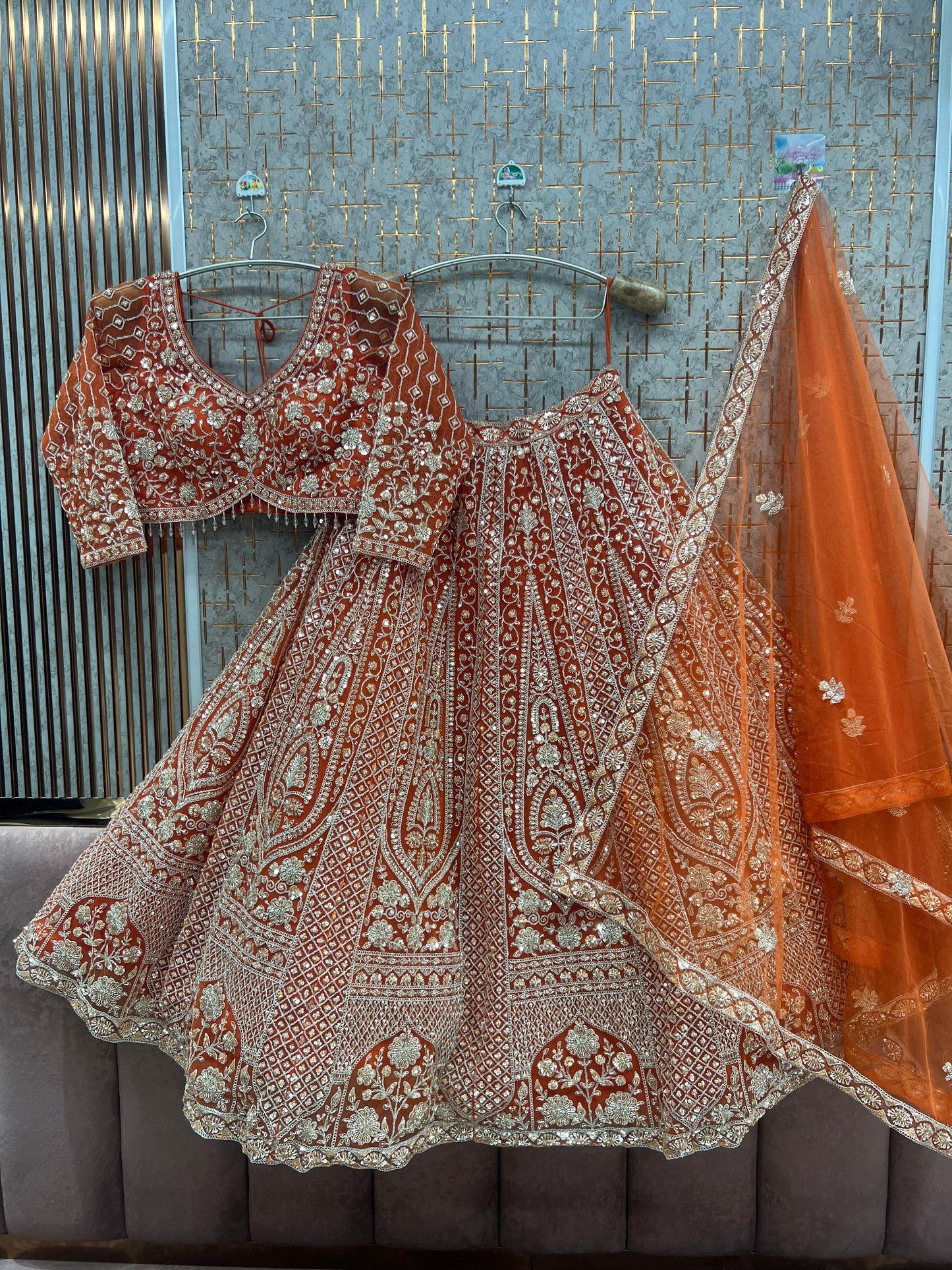 Red Crop Top Lehenga