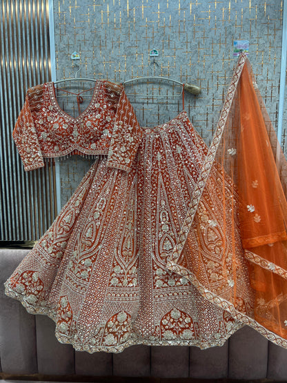 Red Crop Top Lehenga