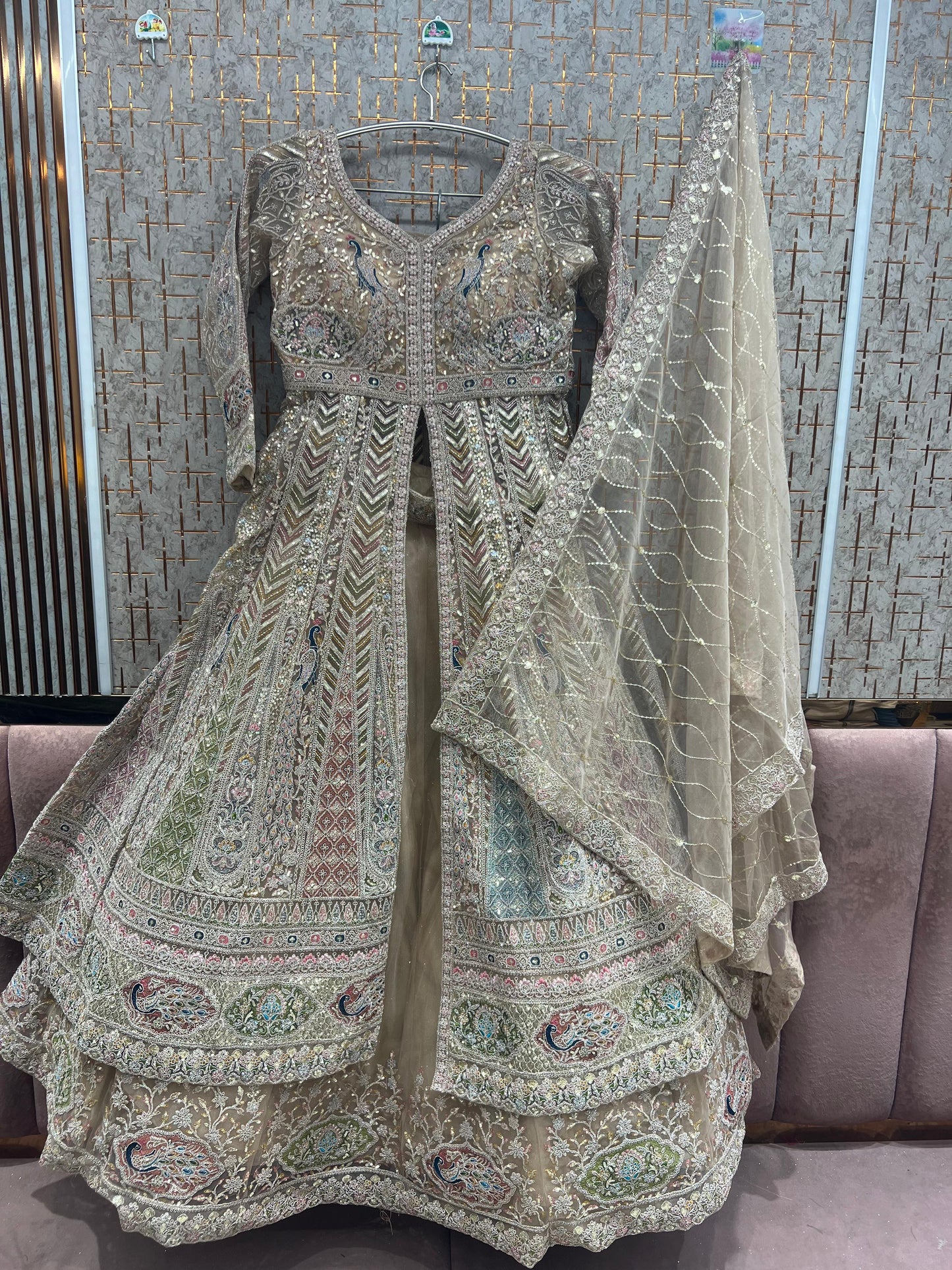 Pink long peplum Dress Farshi Gaharara Dress Special - Shopping World