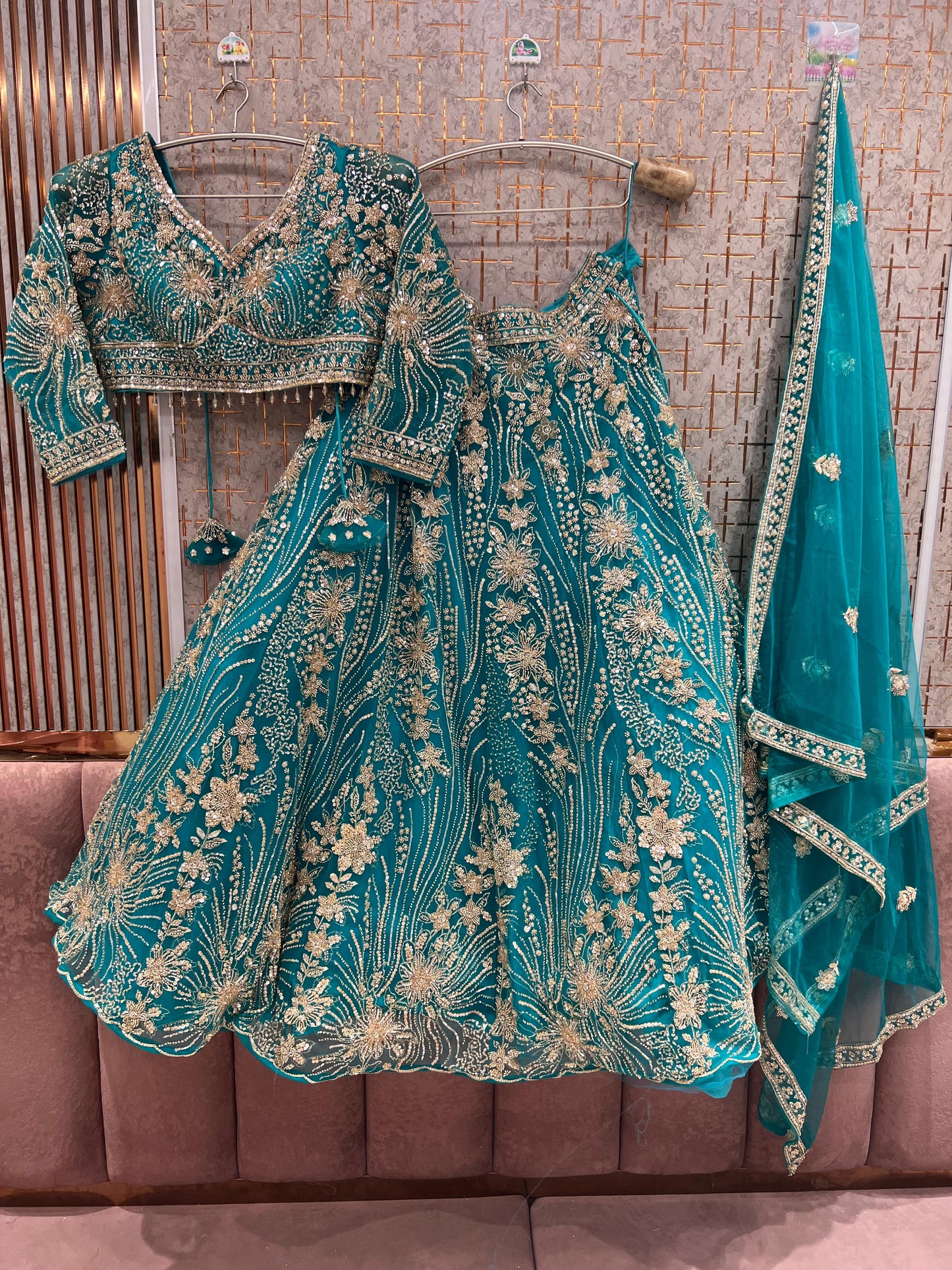 Hot pink Crop Top Lehenga