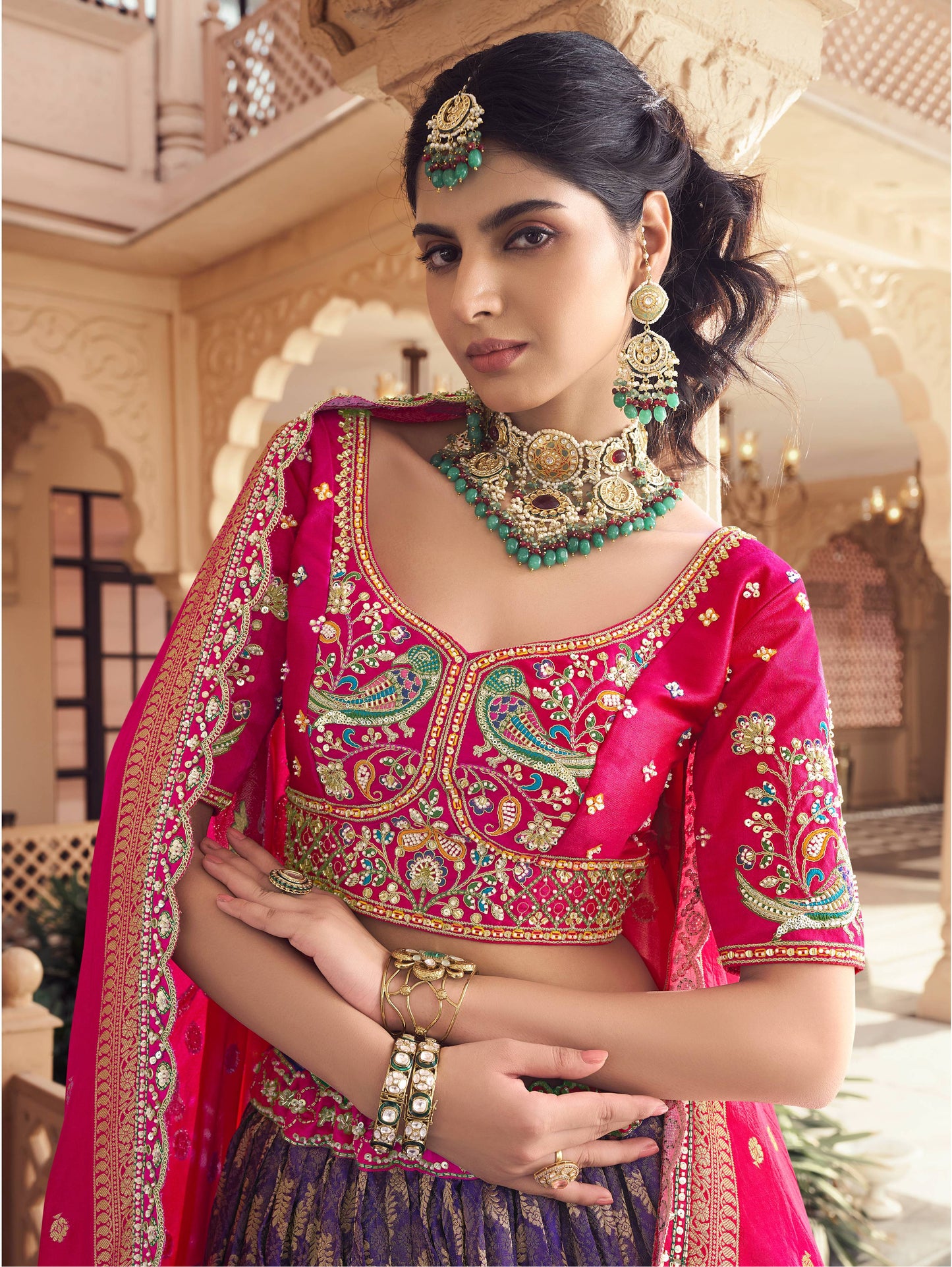 Elegant purple pink Lehenga 404