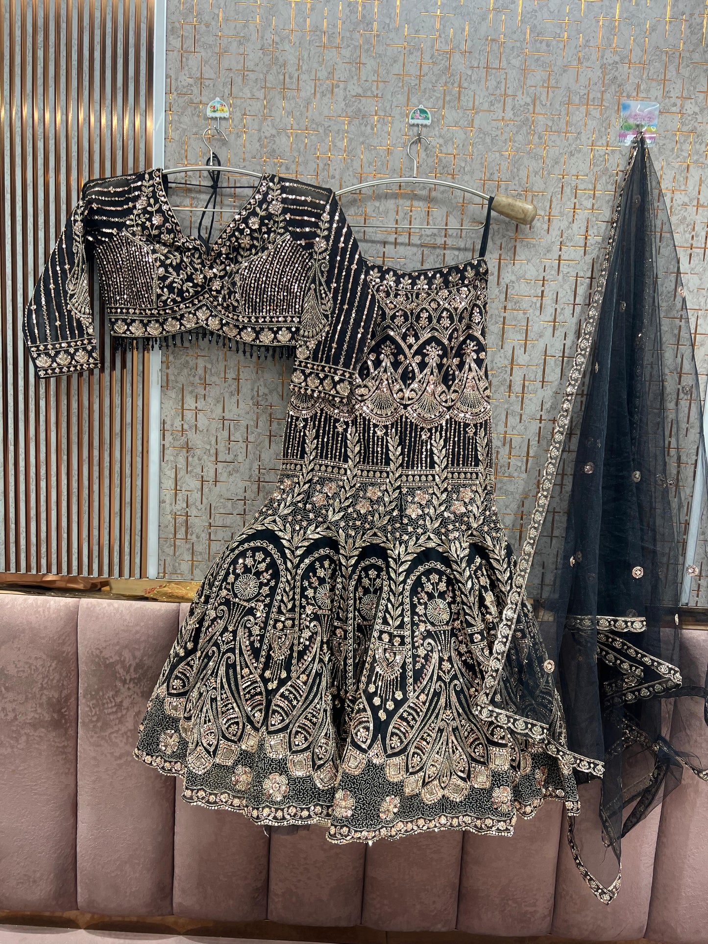 Rust Orange Fish Cut Crop Top Lehenga - Shopping World