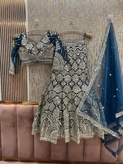 Baby pink Crop Top Lehenga - Shopping World