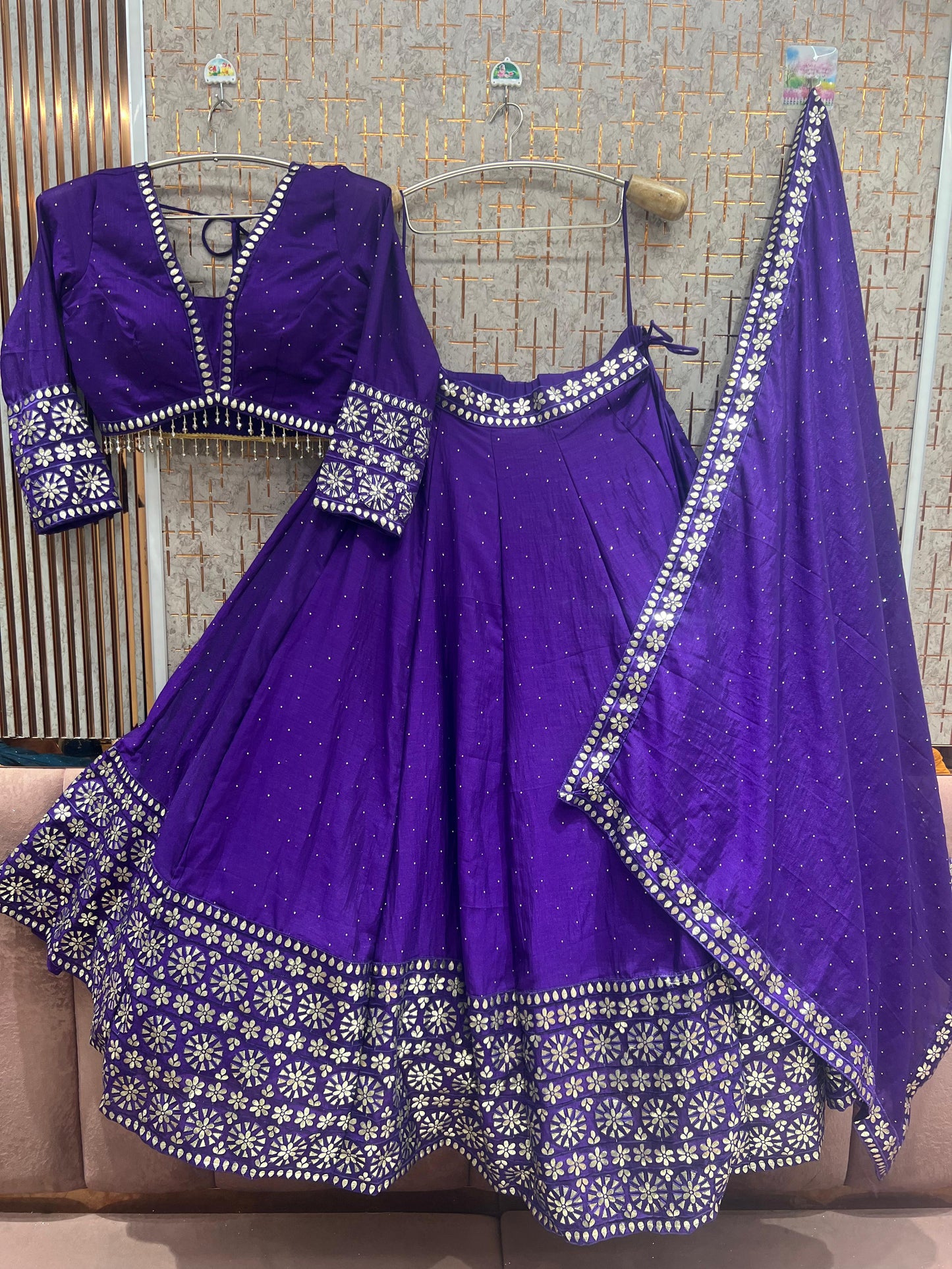 White Crop top Lehenga