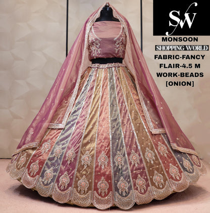 Fancy multicolour pink Lehenga