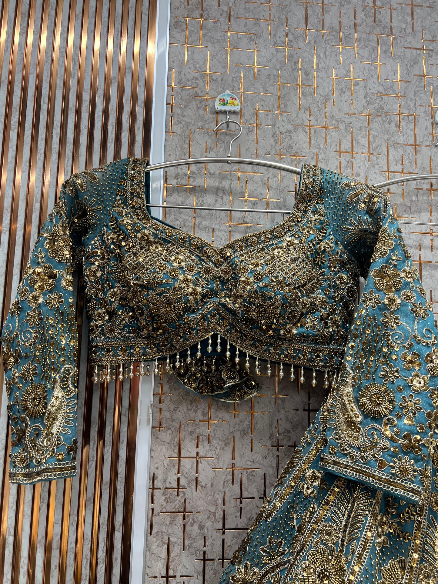 Charming Brown Crop Top Lehenga