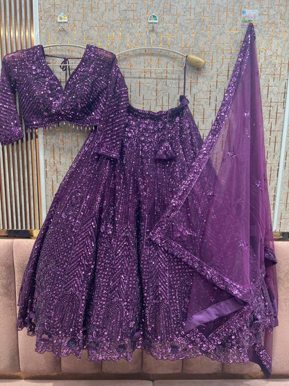 Ready to wear Monotone pink on pink crop top Lehenga - Shopping World