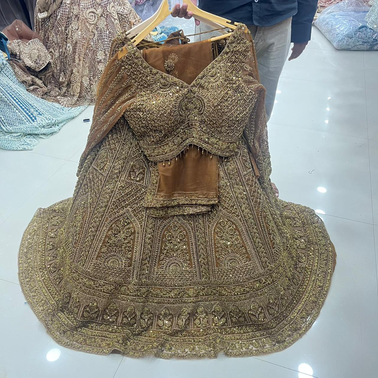 Mustard Crop Top Lehenga