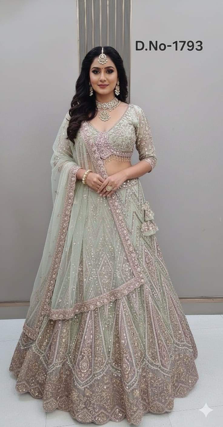 Golden pink Crop Top Lehenga - Shopping World