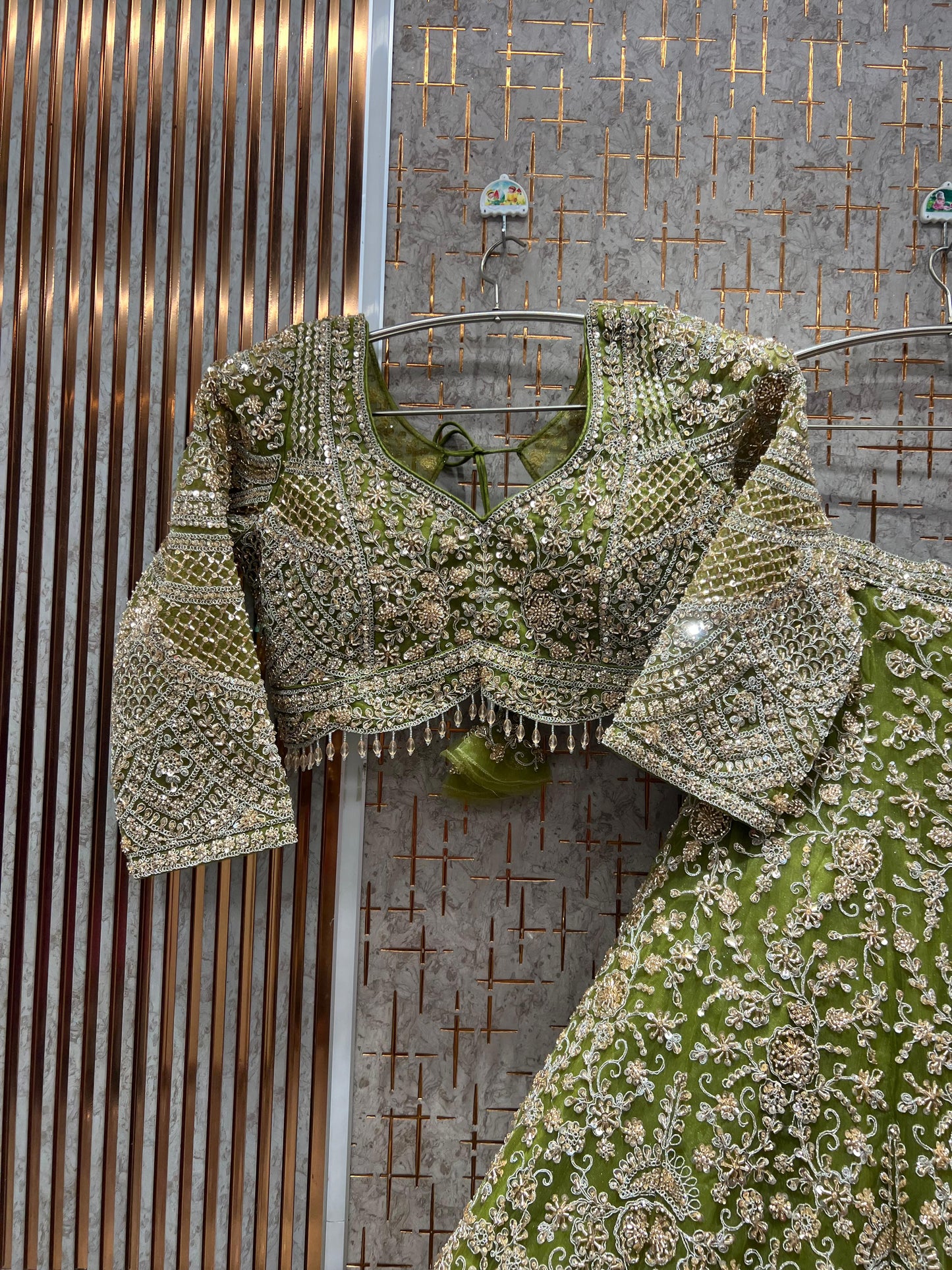 Rust Orange Crop Top Lehenga