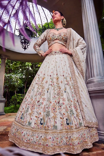 White Crop Top Lehenga