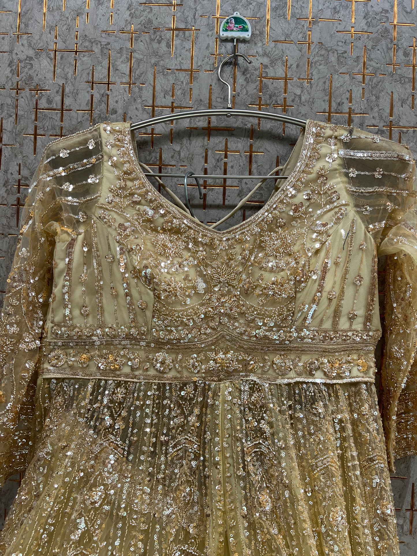 Chiku Golden Long Farshi garara muslim Bride Special Dress