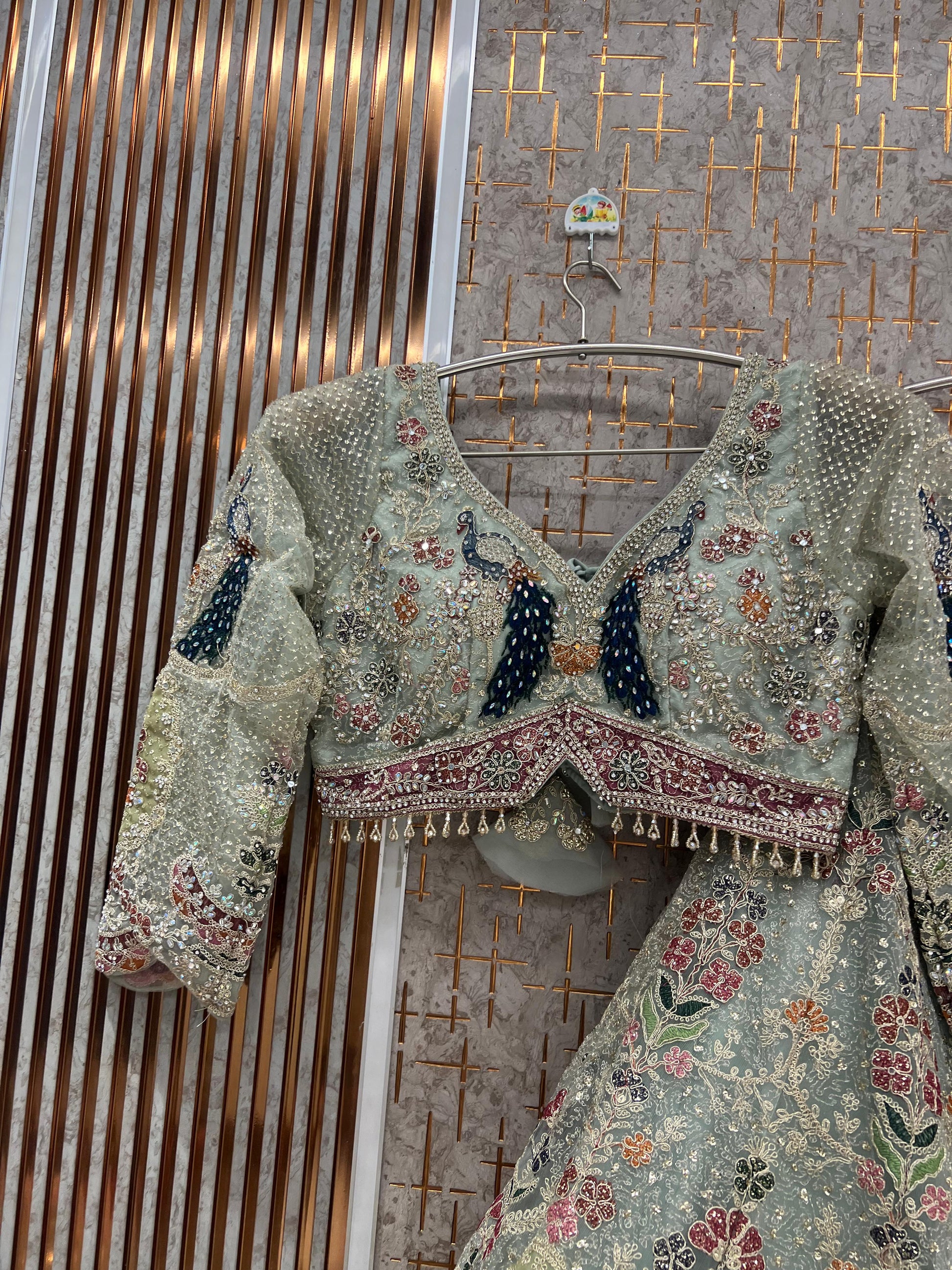 White Peacock Crop top Lehenga - Shopping World