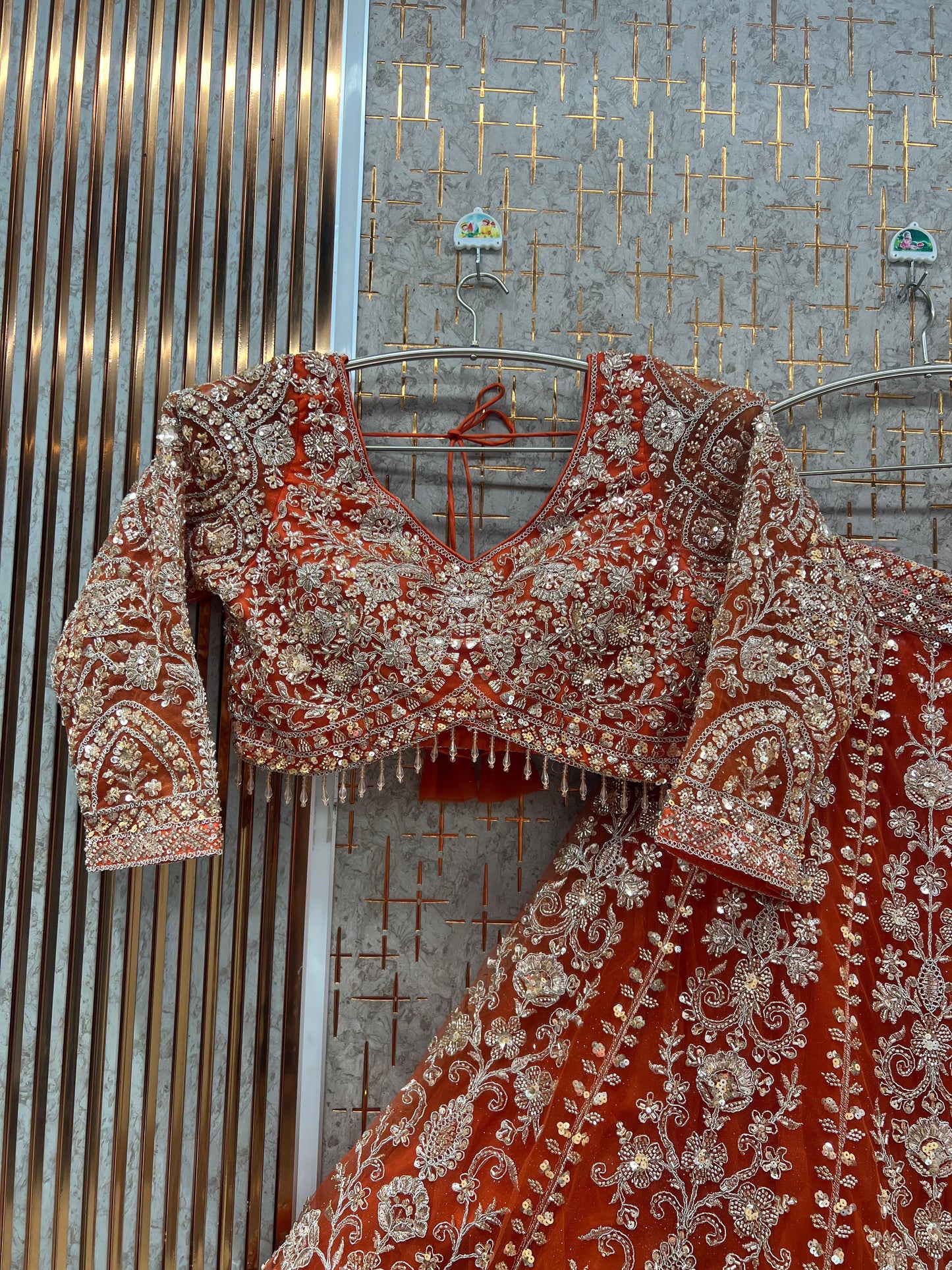 Rust Brown Crop top Lehenga