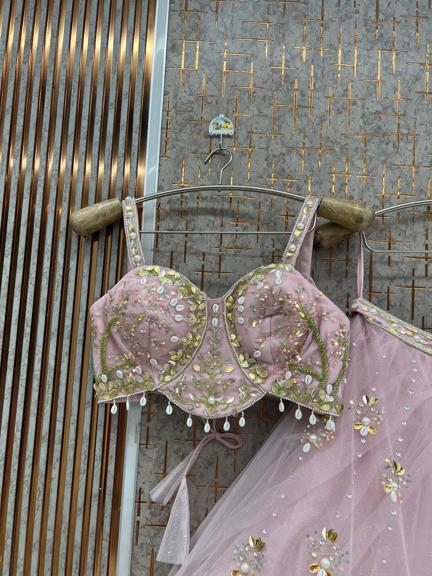 Baby Pink Pdp Crop Top Lehenga
