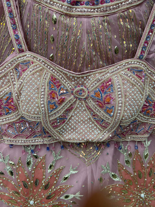 PDP Pink Crop Top Lehenga