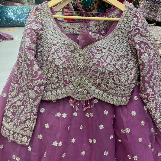 Delightful pink Booty Crop Top Lehenga