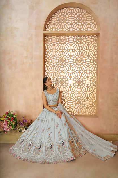 Eye catching sky blue girlish lehenga 35