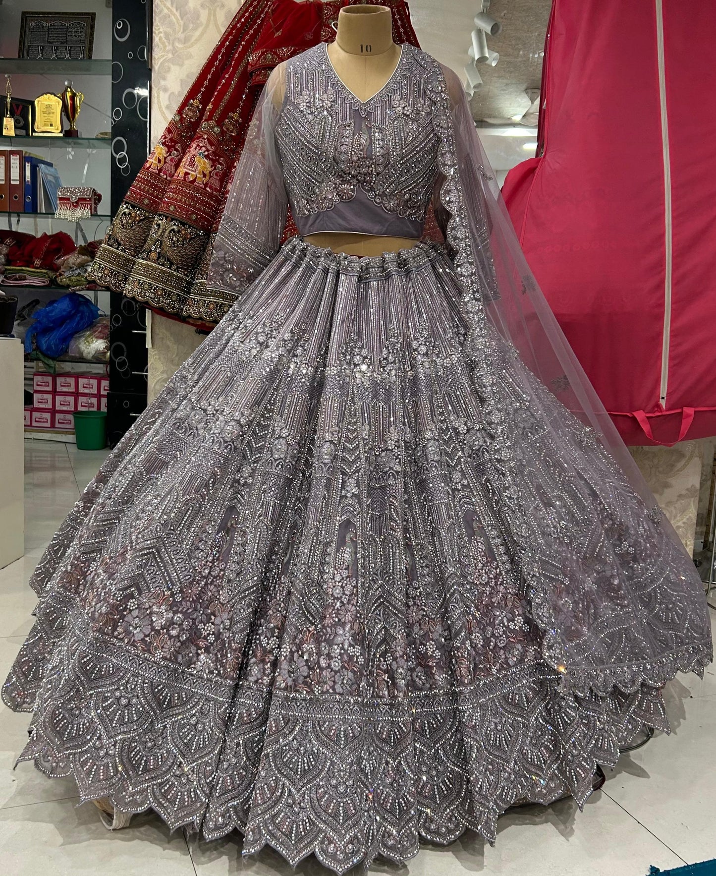 Glamorous purple lavender designer Lehenga