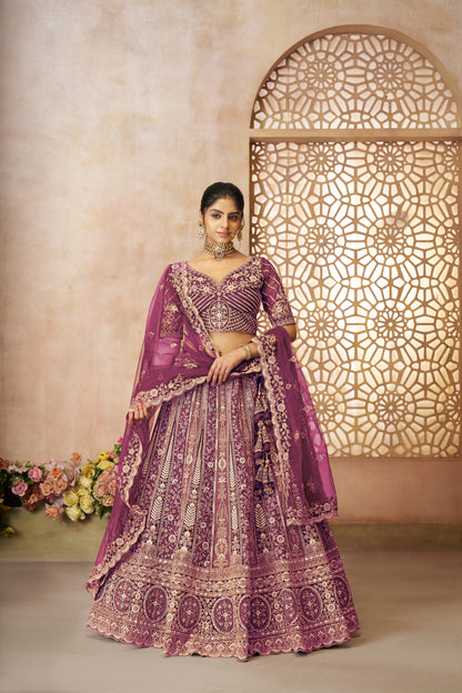 Engaging dark purple girlish lehenga 04