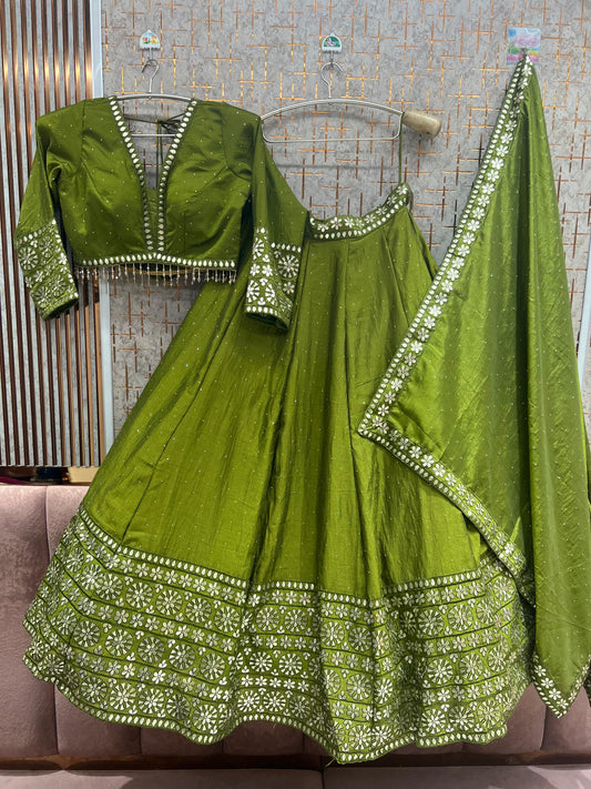 Yellow Crop top Lehenga