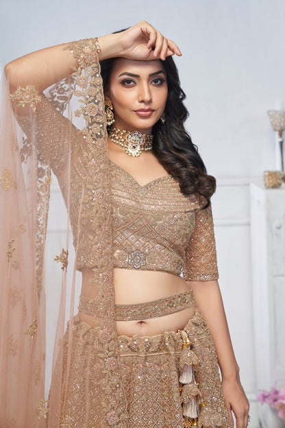 Awesome peach peacock lehenga