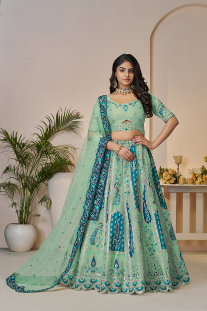 Awesome sky blue girlish lehenga 484