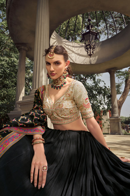 Something different Black Crop Top Lehenga 1100