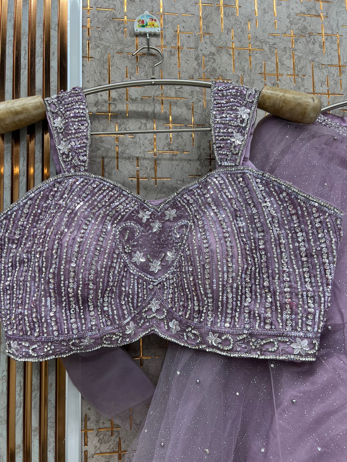 Rust Brown Crop Top Lehenga
