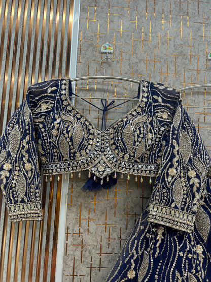 Pista Green Crop Top Lehenga