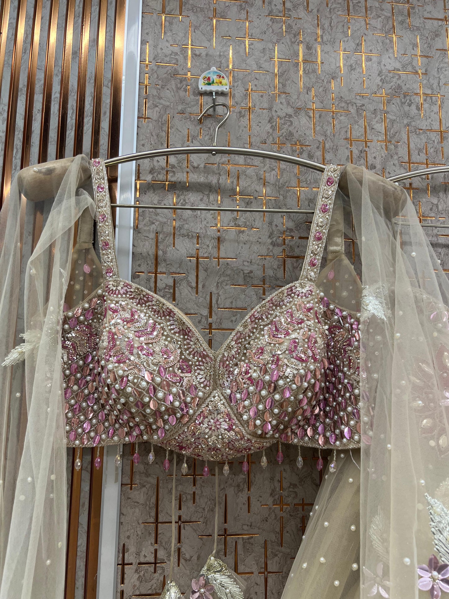 Peach Crop Top Lehenga - Shopping World