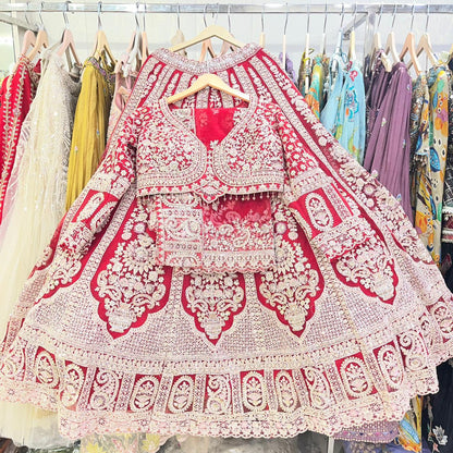 Maroon Crop Top Lehenga