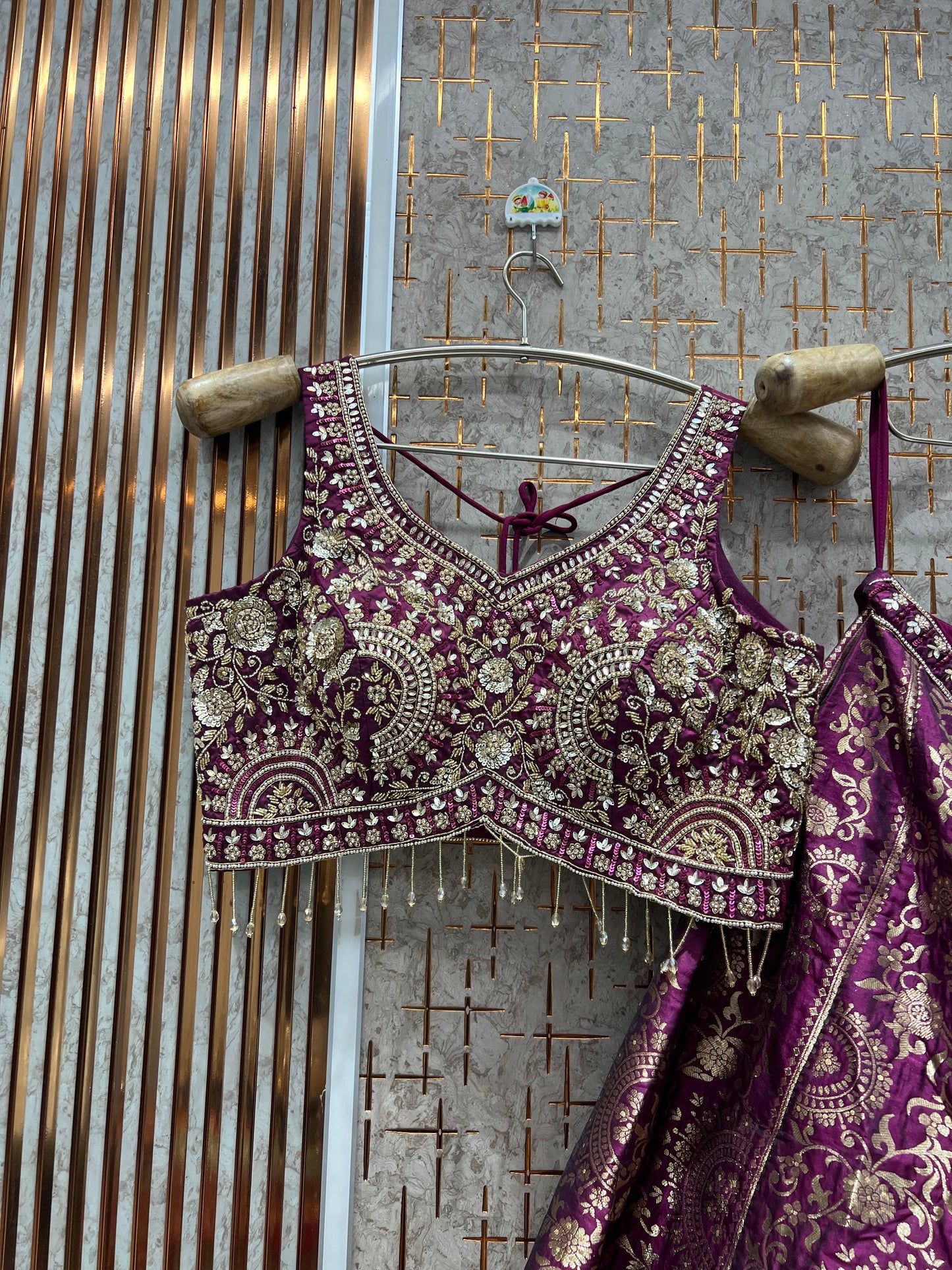 Amazing Hot pink Crop Top Lehenga