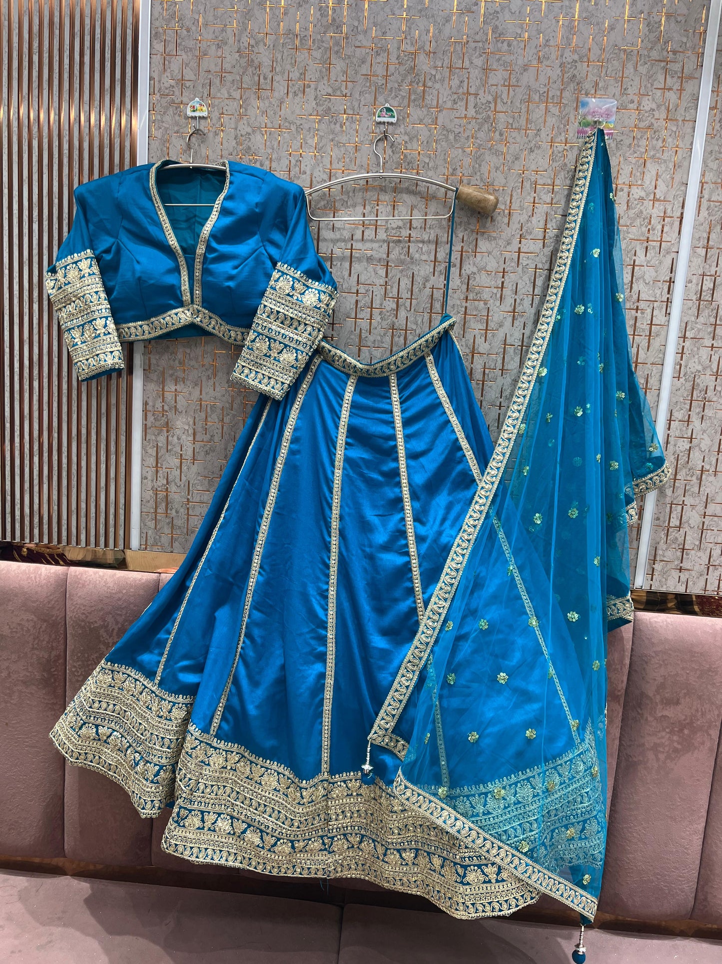 Stunning Blue crop Top Lehenga