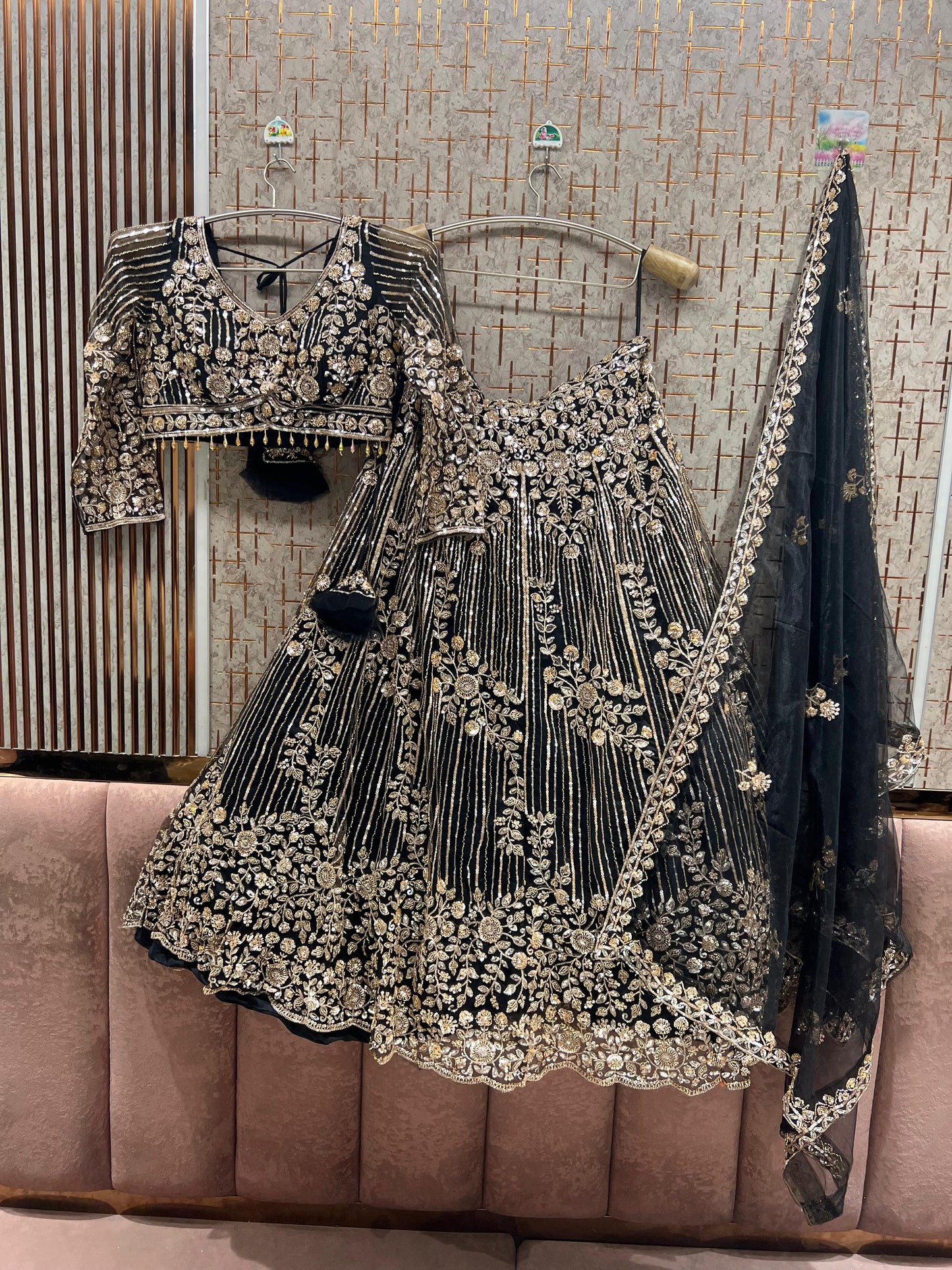 Rust Orange Crop Top Lehenga