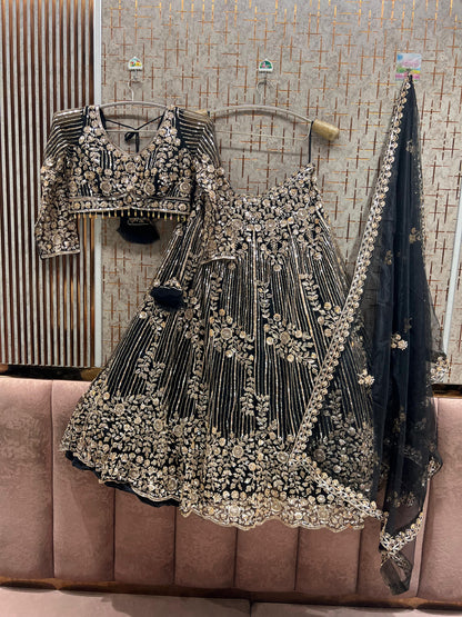 Rust Orange Crop Top Lehenga