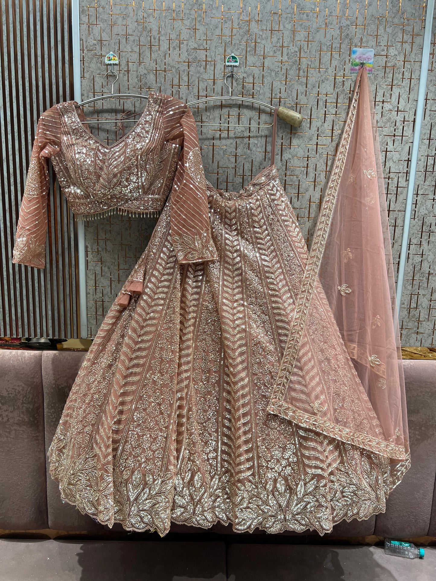 Pink On pink Monotone Crop Top Lehenga