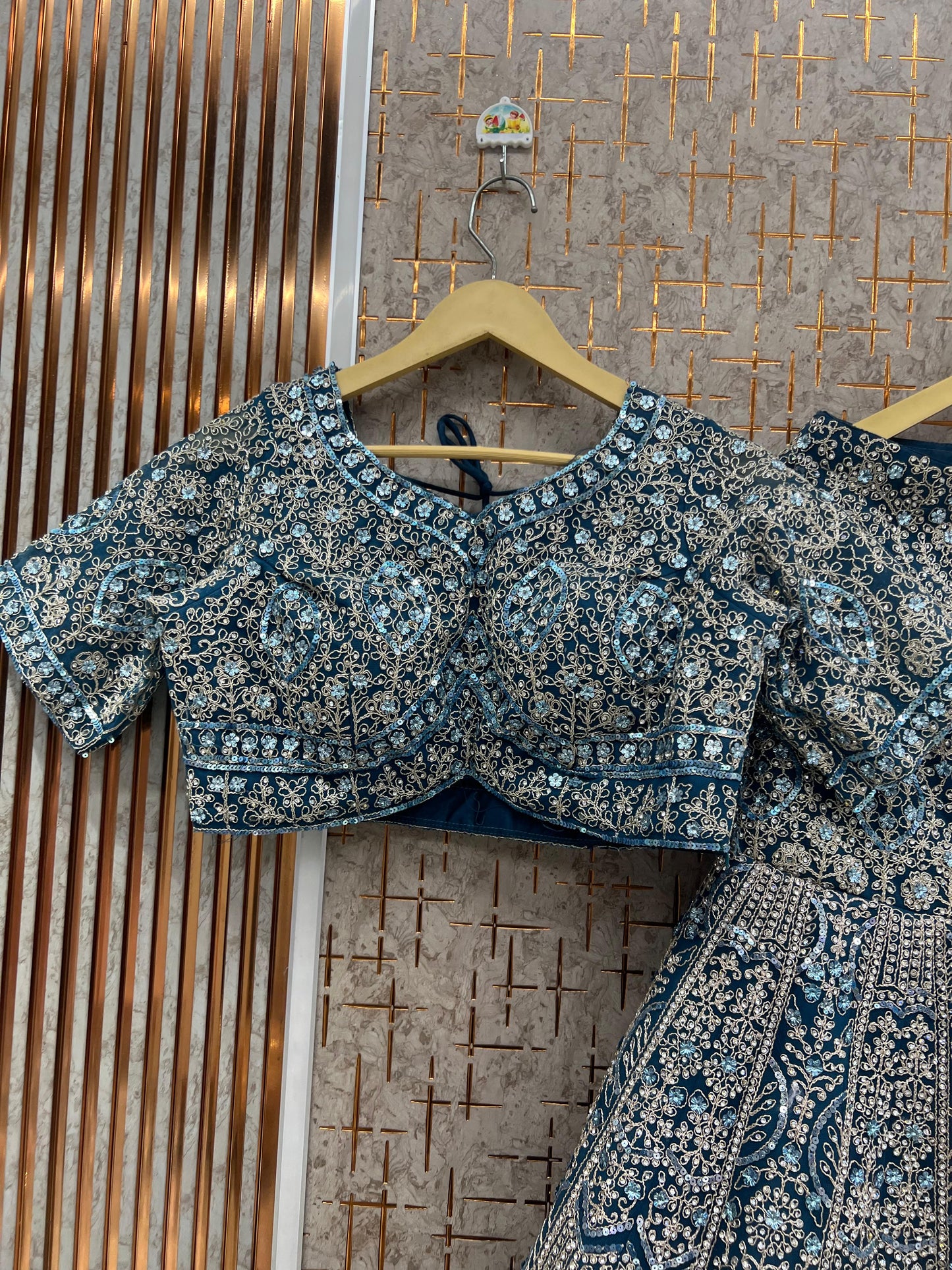 Purple Fish Cut Crop Top Lehenga - Shopping World