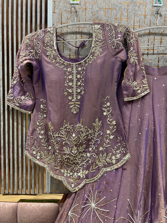 Lavender Crop Top Lehenga